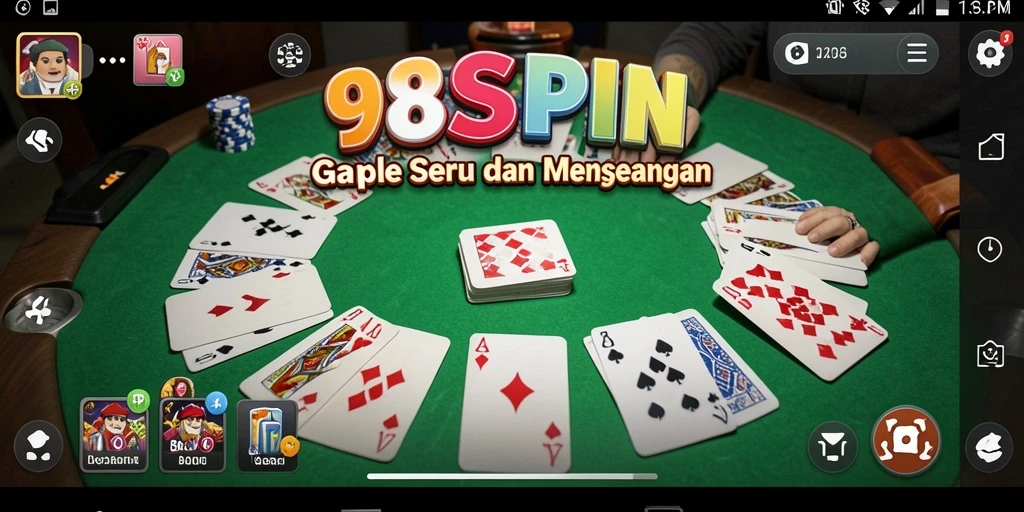 Tampilan gameplay seru dalam permainan Gaple 98SPIN.