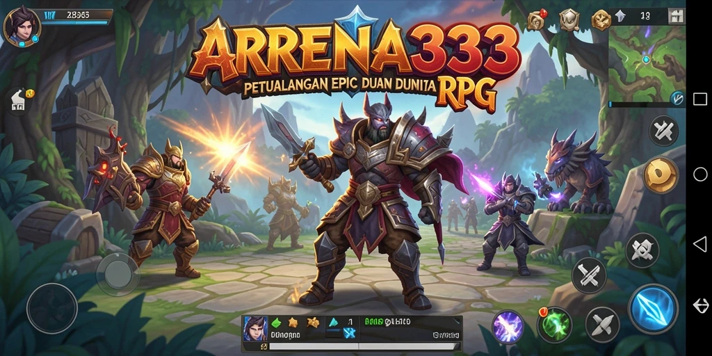 Tangkapan layar menampilkan aksi pertarungan mendebarkan dalam ARENA333.