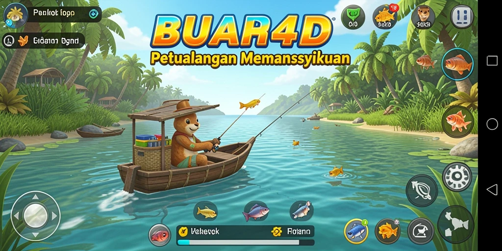 Tampilan gameplay <strong>BUAH4D</strong> yang menarik dan menantang saat memancing ikan.