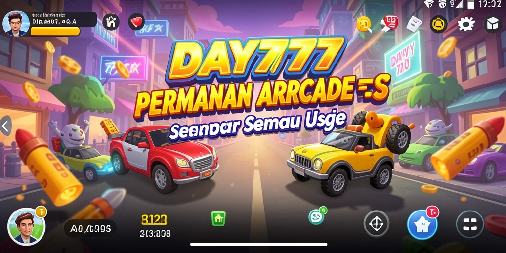 Screenshot utama menunjukkan gameplay seru DAY777 di level menantang.