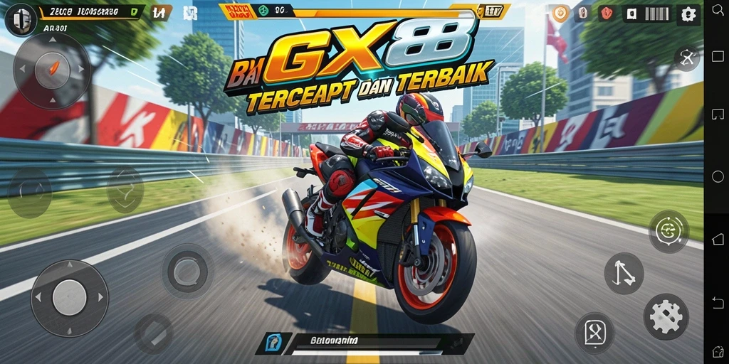 Tampilan menakjubkan dari gameplay balapan motor GX88.