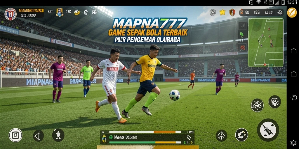 Tangkapan layar MAPNA777 menampilkan aksi pertandingan sepak bola yang seru.