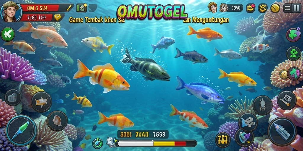 Gameplay seru Tembak Ikan di OMUTOGEL dengan berbagai senjata.