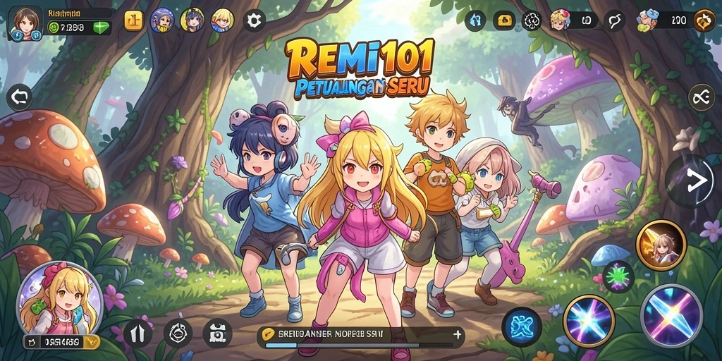 Tampilan menakjubkan dari gameplay Anime di REMI101.