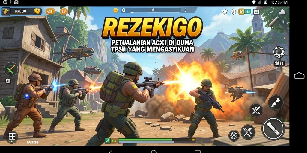 Tampilan gameplay aksi mendebarkan di REZEKIGO.